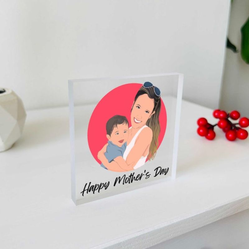 Custom Mothers Day Illustration Portrait