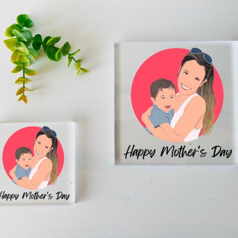 Custom Mothers Day Illustration Portrait