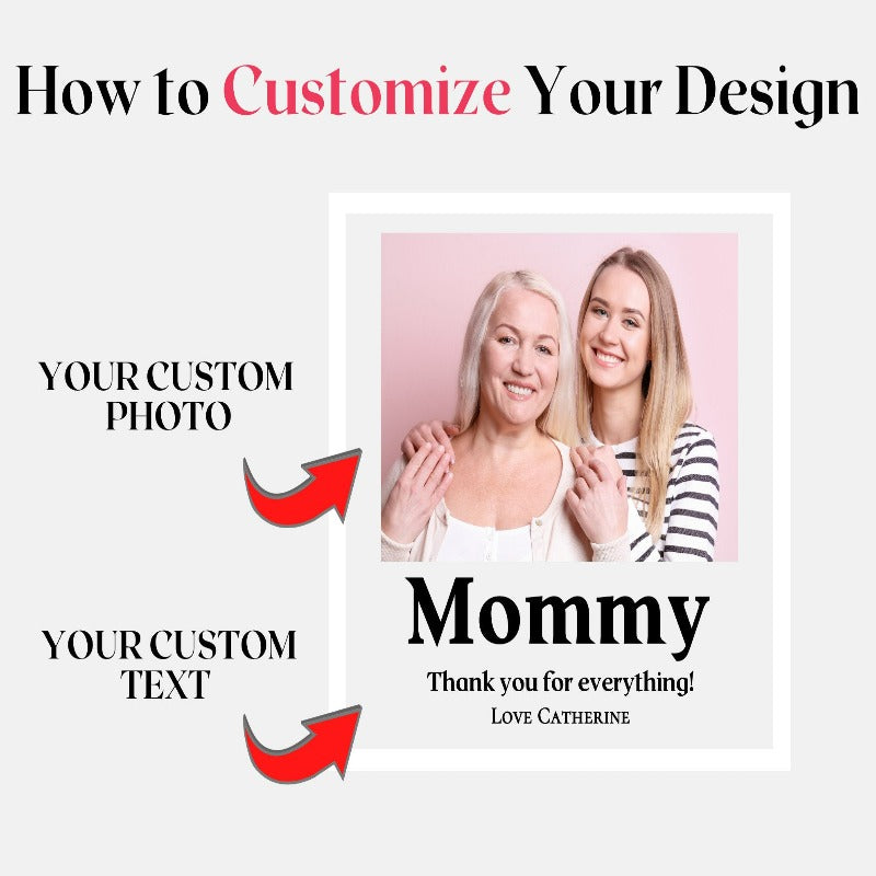 Custom Text Printed Photo Block For Mother