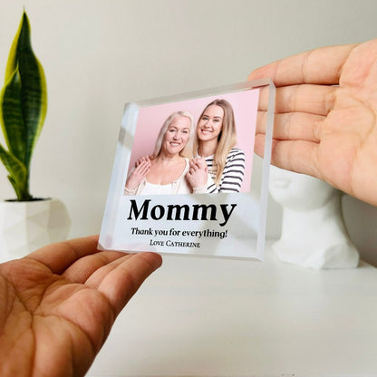 Custom Text Printed Photo Block For Mother