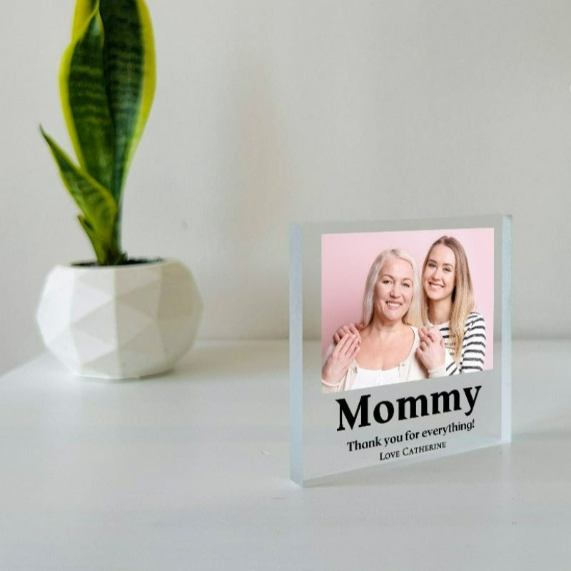 Custom Text Printed Photo Block For Mother