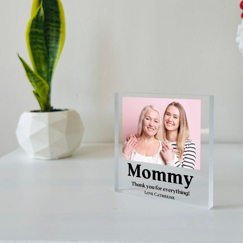 Custom Text Printed Photo Block For Mother