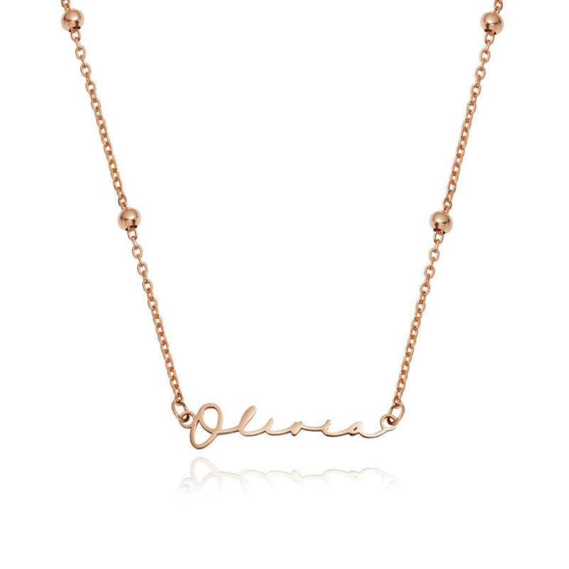 Custom Signature Name Necklace With Chains