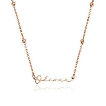 Custom Signature Name Necklace With Chains