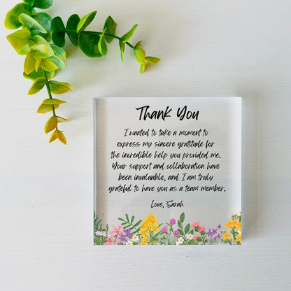 Customized Text With Flower Print Frame