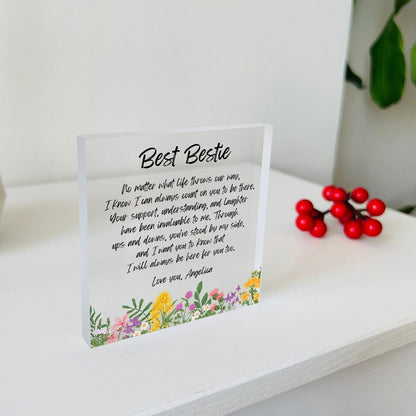 Customized Text With Flower Print Frame