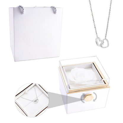 Eternal Rose Gift Box With Engraved Necklace