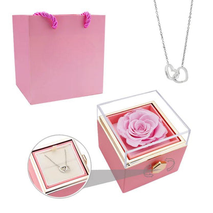 Eternal Rose Gift Box With Engraved Necklace