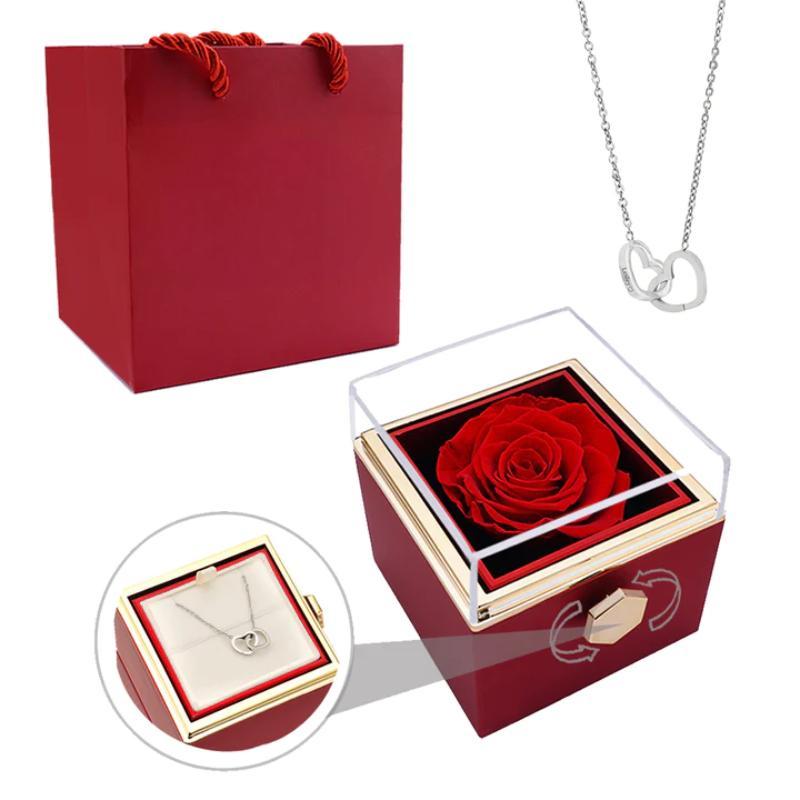 Eternal Rose Gift Box With Engraved Necklace