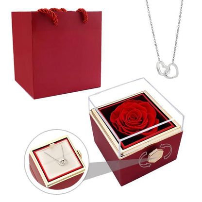 Eternal Rose Gift Box With Engraved Necklace