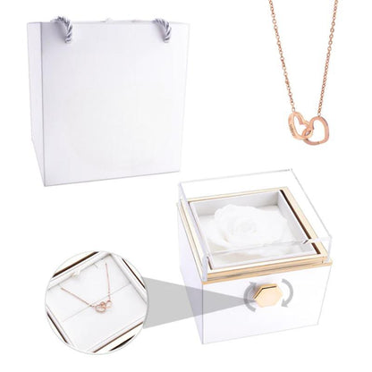 Eternal Rose Gift Box With Engraved Necklace