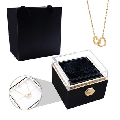 Eternal Rose Gift Box With Engraved Necklace