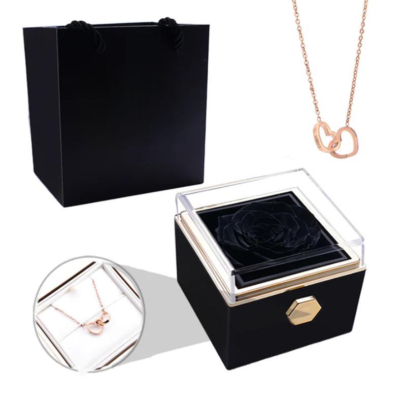 Eternal Rose Gift Box With Engraved Necklace