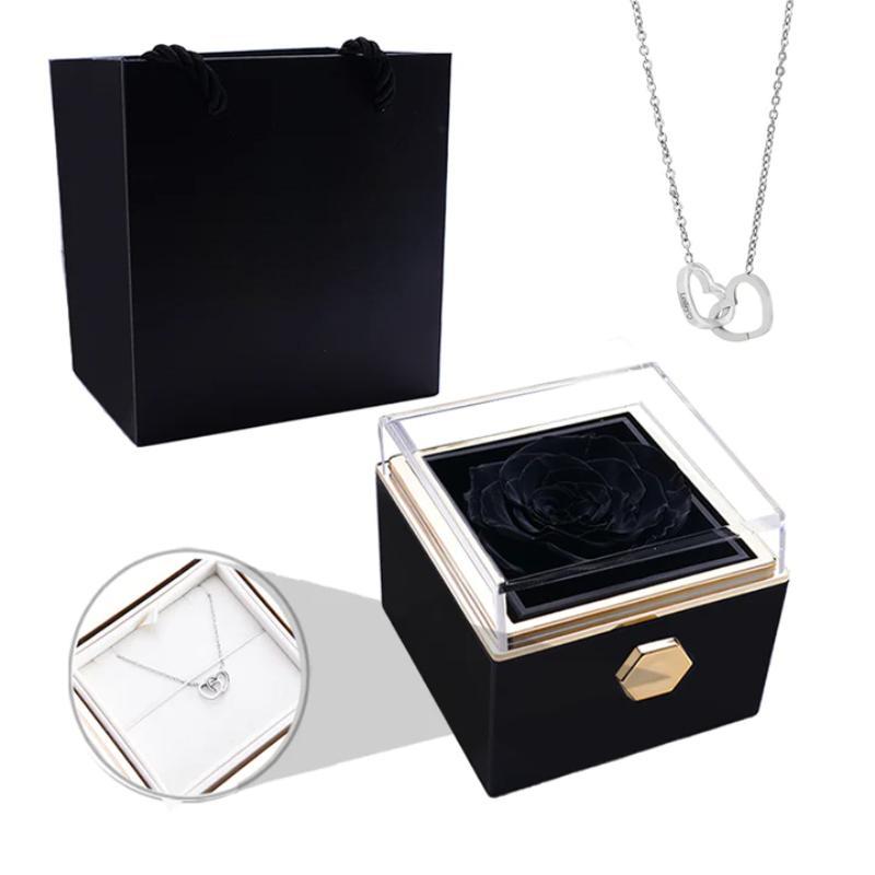 Eternal Rose Gift Box With Engraved Necklace