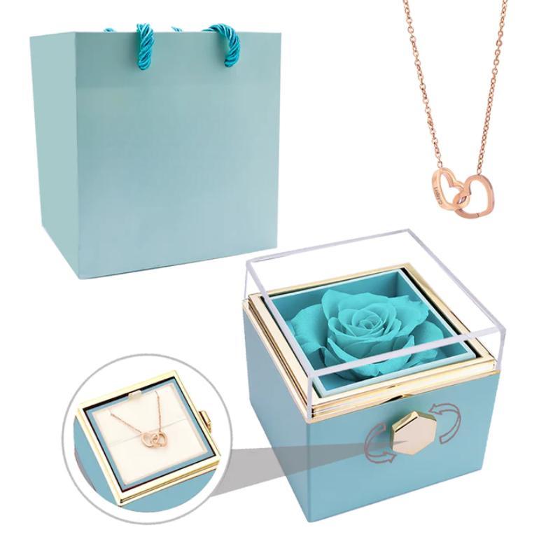 Eternal Rose Gift Box With Engraved Necklace