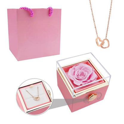 Eternal Rose Gift Box With Engraved Necklace