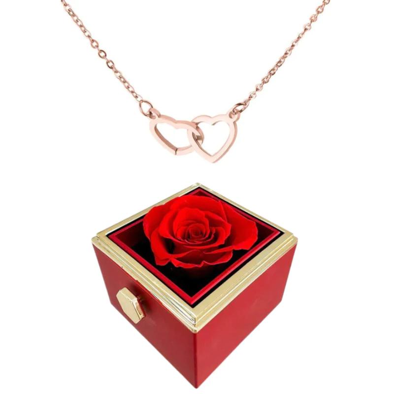 Eternal Rose Gift Box With Engraved Design Necklace