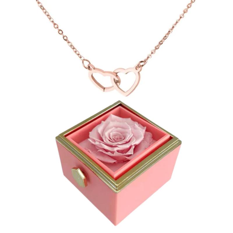 Eternal Rose Gift Box With Engraved Design Necklace