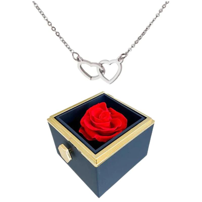 Eternal Rose Gift Box With Engraved Design Necklace