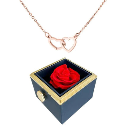 Eternal Rose Gift Box With Engraved Design Necklace