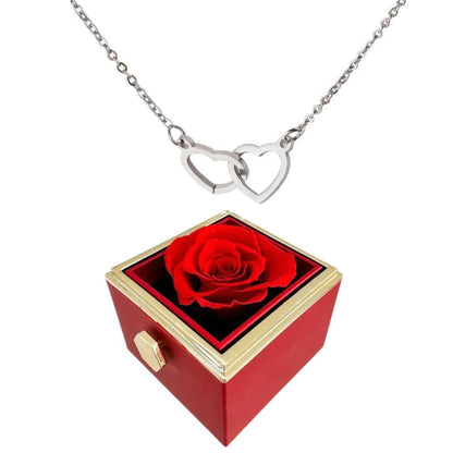 Eternal Rose Gift Box With Engraved Design Necklace