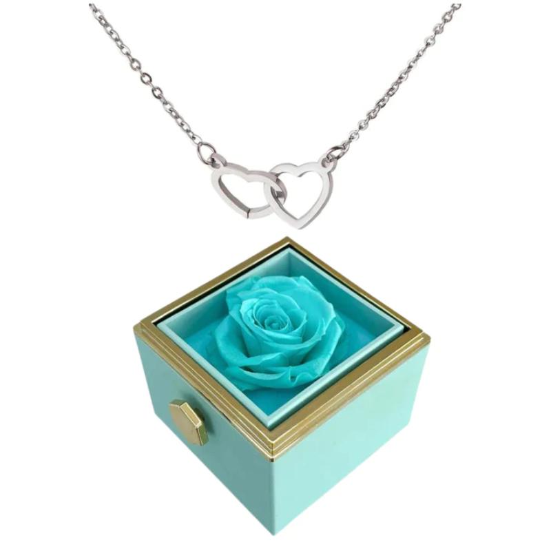 Eternal Rose Gift Box With Engraved Design Necklace