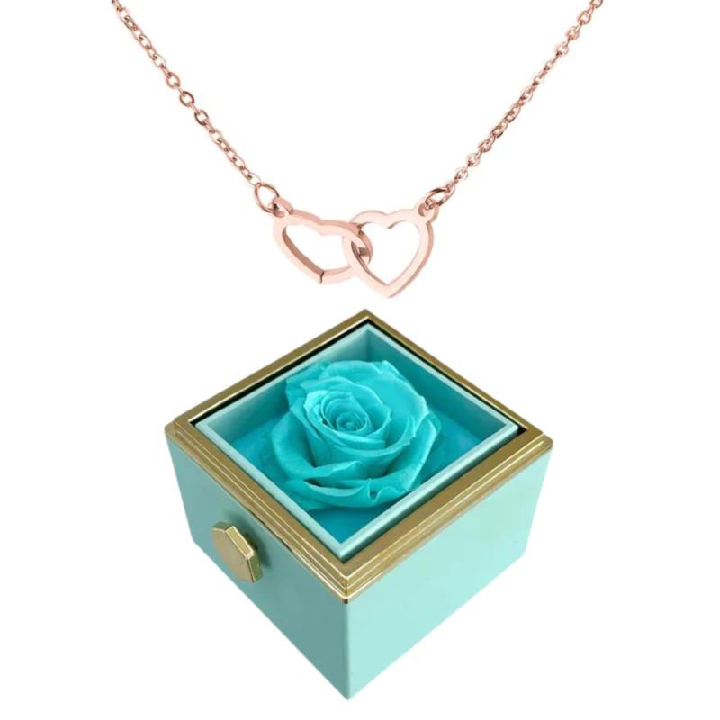 Eternal Rose Gift Box With Engraved Design Necklace