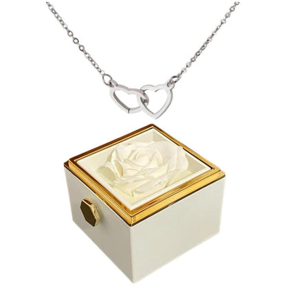 Eternal Rose Gift Box With Engraved Design Necklace