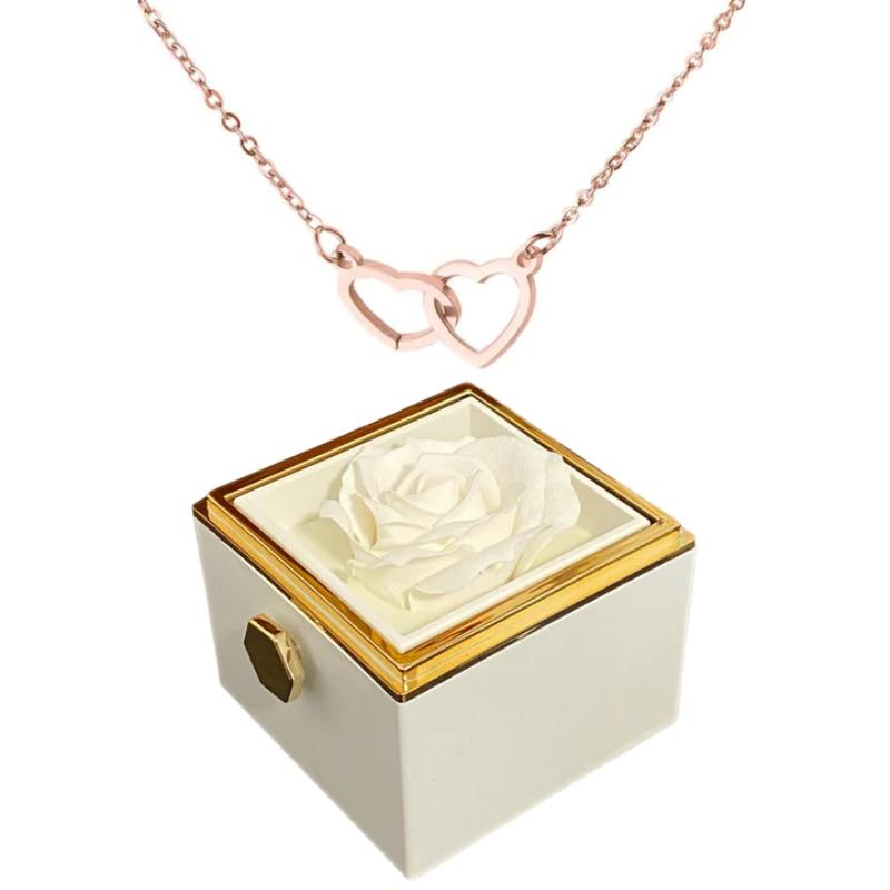 Eternal Rose Gift Box With Engraved Design Necklace