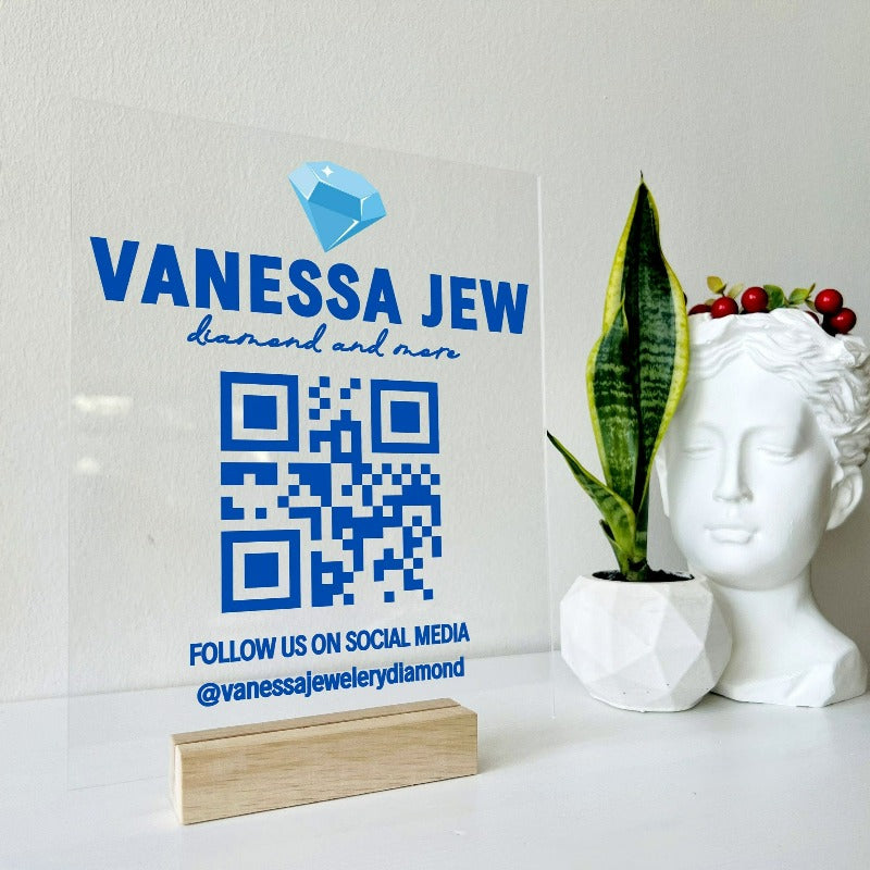 Personalized Acrylic QR Sign Frame