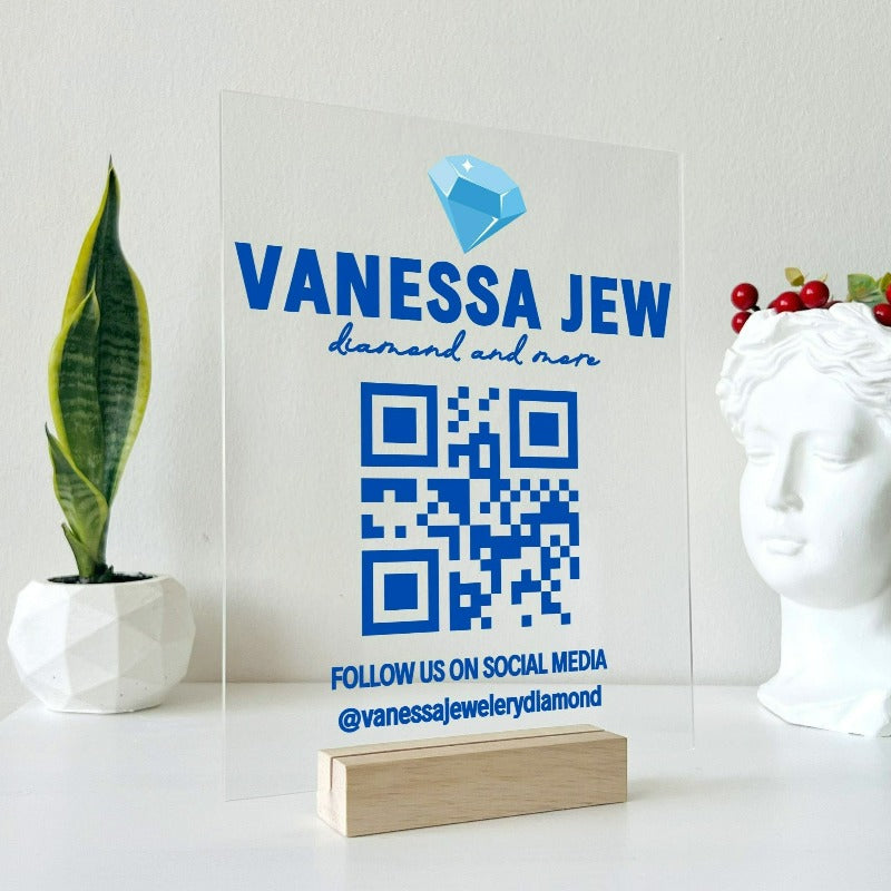 Personalized Acrylic QR Sign Frame