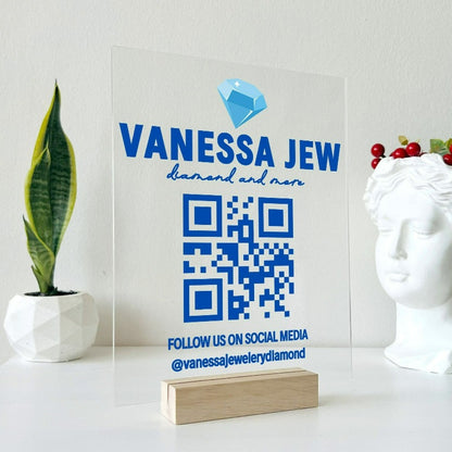 Personalized Acrylic QR Sign Frame