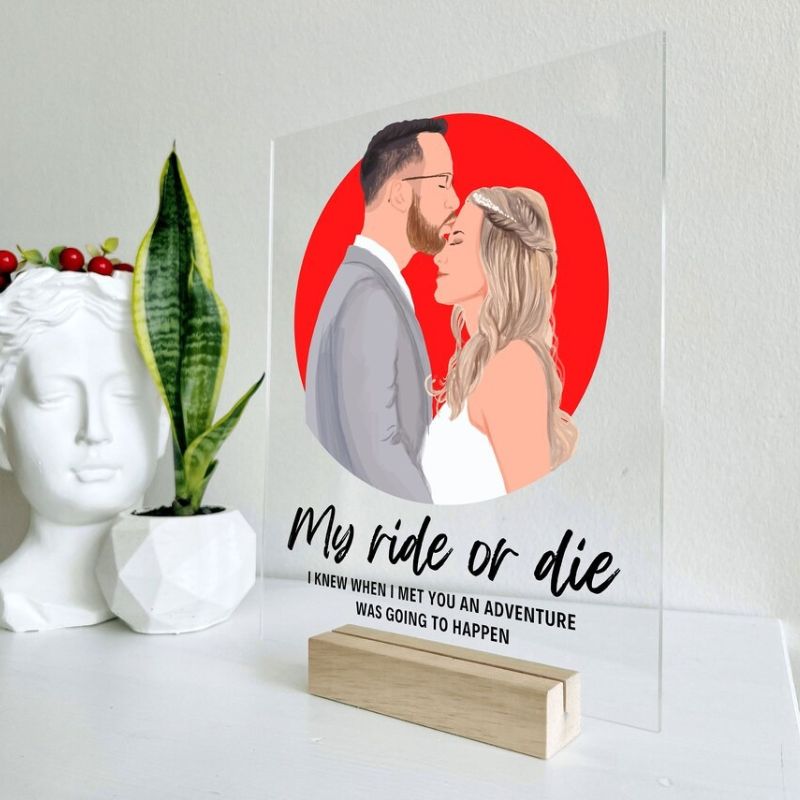 Personalized Couple Illustration Plaque