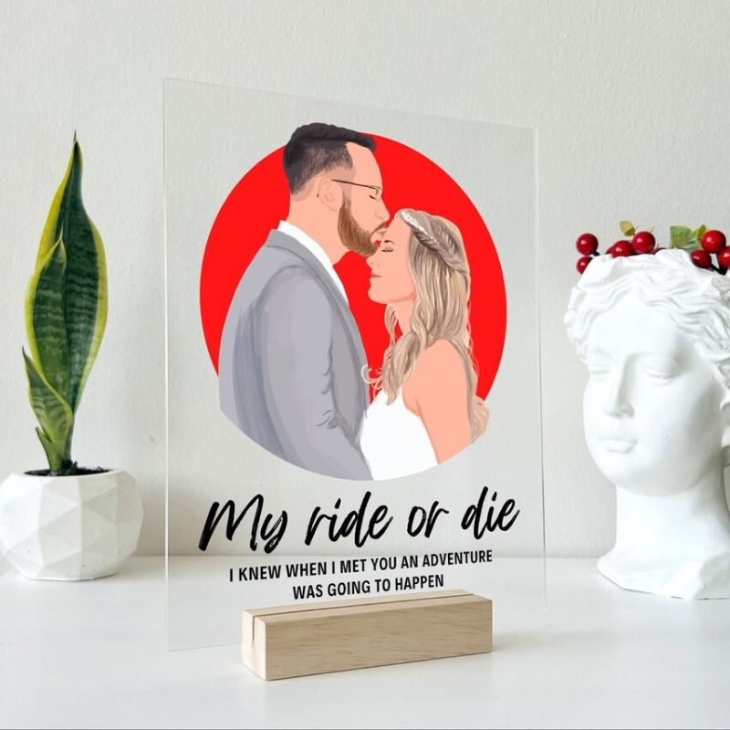 Personalized Couple Illustration Plaque