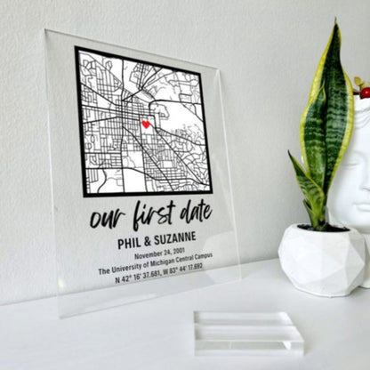 Personalized First Date Couple Map