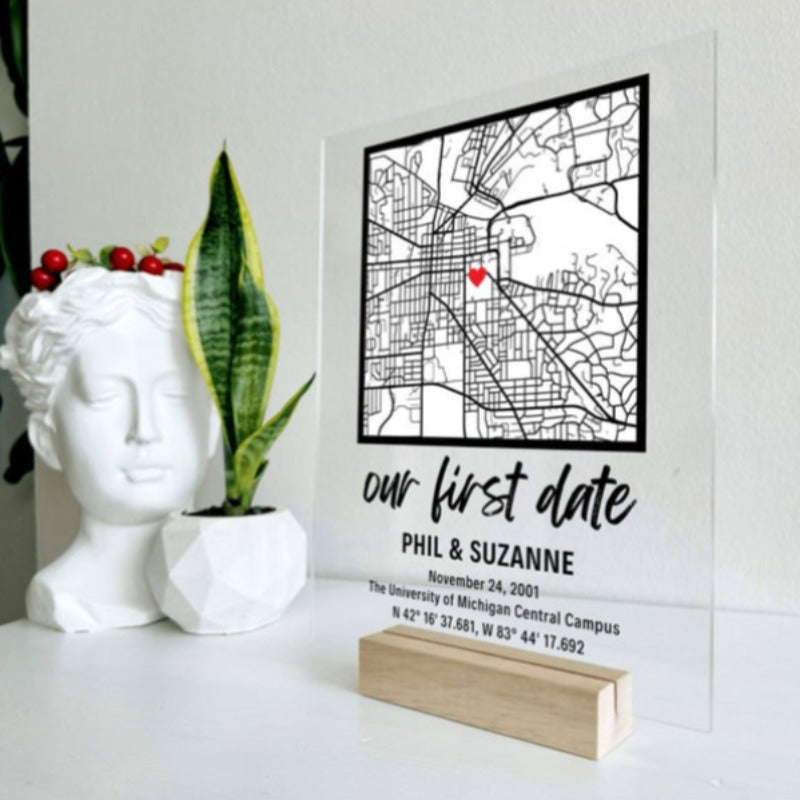 Personalized First Date Couple Map