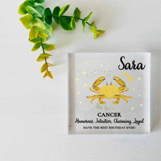 Personalized Zodiac Sign Birthday Plaque