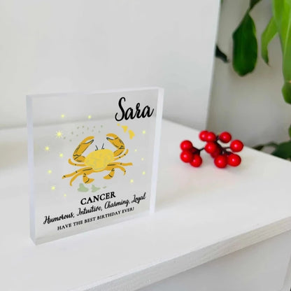 Personalized Zodiac Sign Birthday Plaque