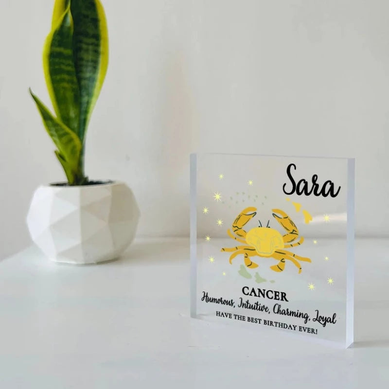 Personalized Zodiac Sign Birthday Plaque