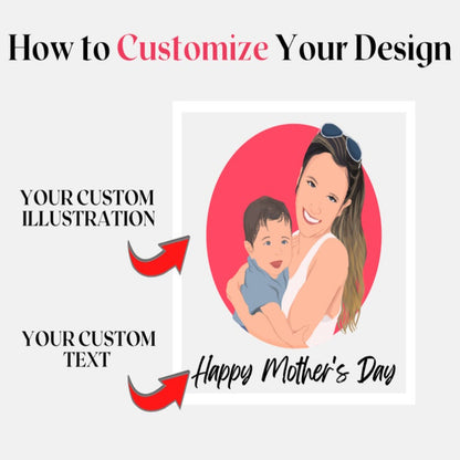 Custom Mothers Day Illustration Portrait