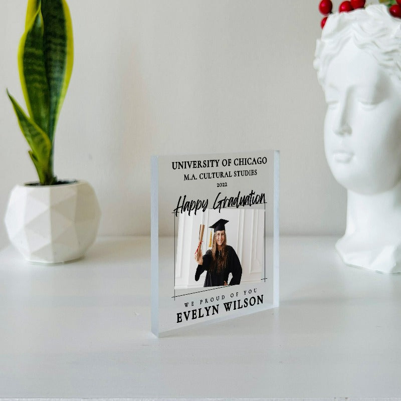 Personalized Text Graduation Photo Plaque