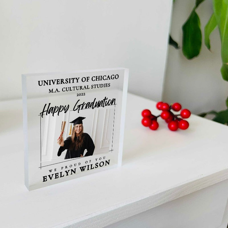 Personalized Text Graduation Photo Plaque