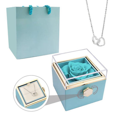 Eternal Rose Gift Box With Engraved Necklace