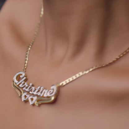 Customized Double Plated Name Necklace With Chain Varieties