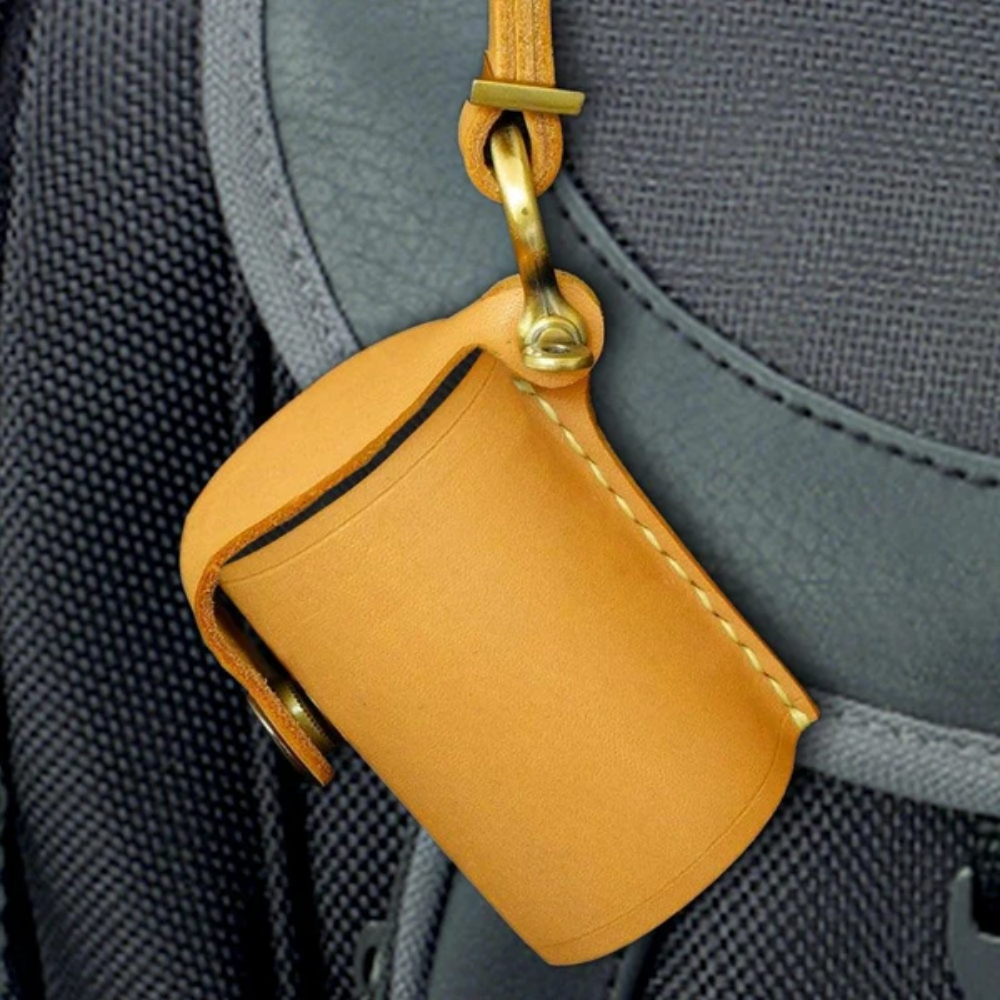 Leather Bottle Case For Camera Roll Keychain