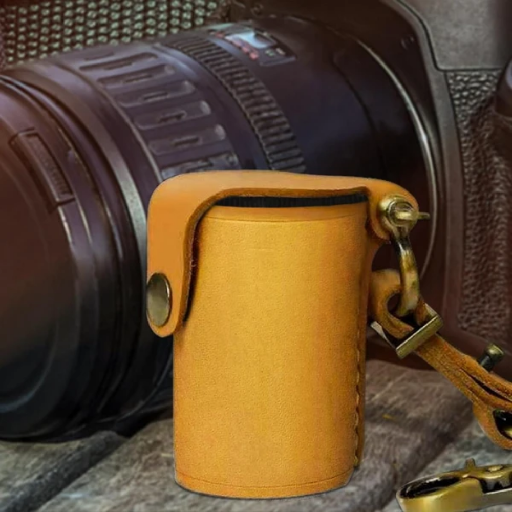 Leather Bottle Case For Film Roll Keychain