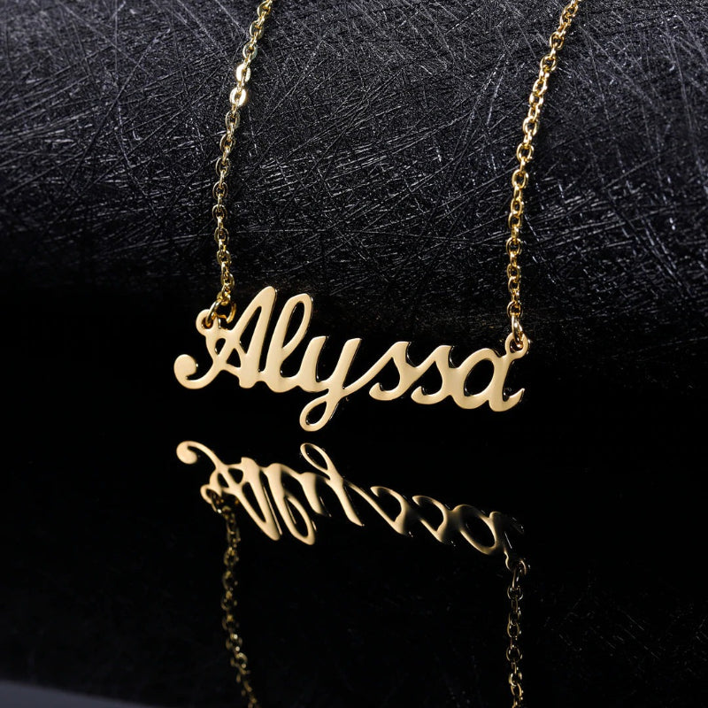 Personalized Script Font Name Necklace Gift