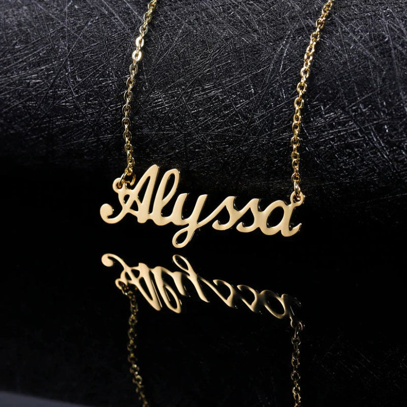 Customizable Name Pendant Necklace With Chain