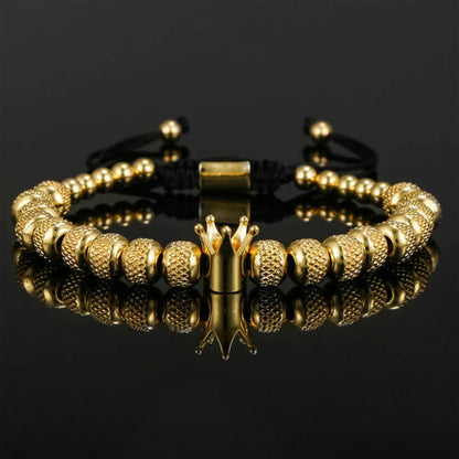 Fashionable Crown And Beads Bracelet