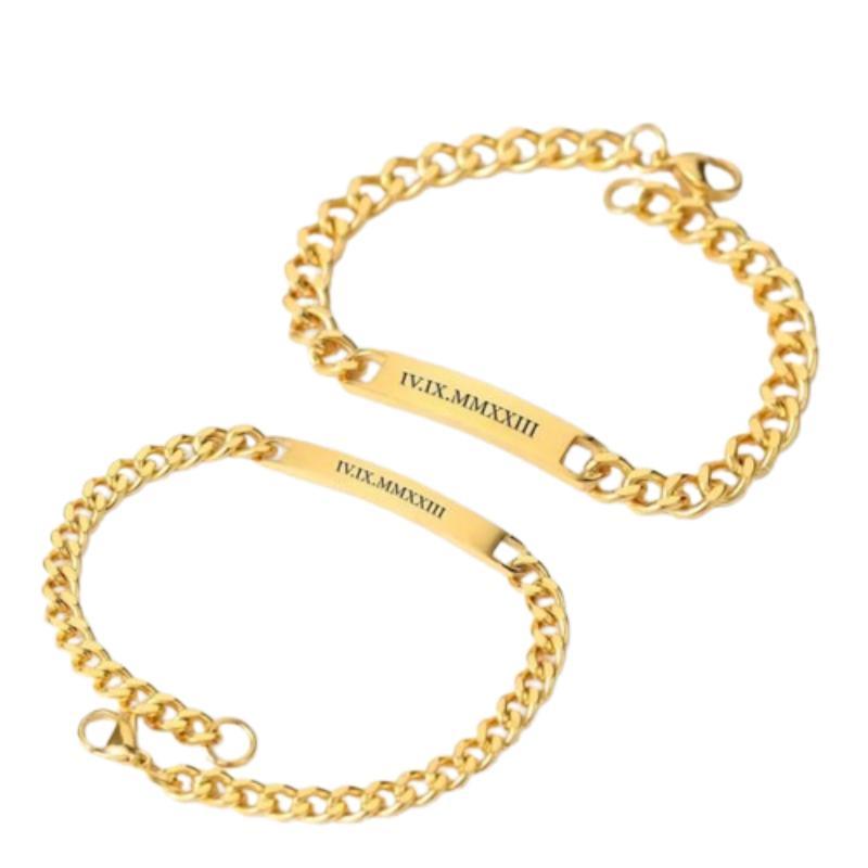 Engraved Message Design Bracelet Set